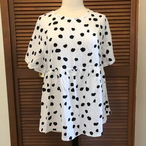 ASOS Maternity spotted polka dot top 12 white